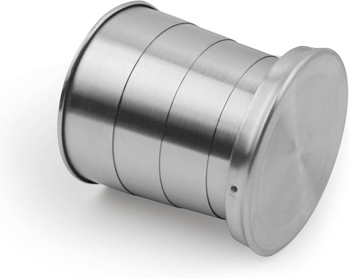 8.45oz Collapsible Travel Cup, Stainless Steel Folding Camping Cup for Hiking Picnic and other Outdoor Activities, 250ml