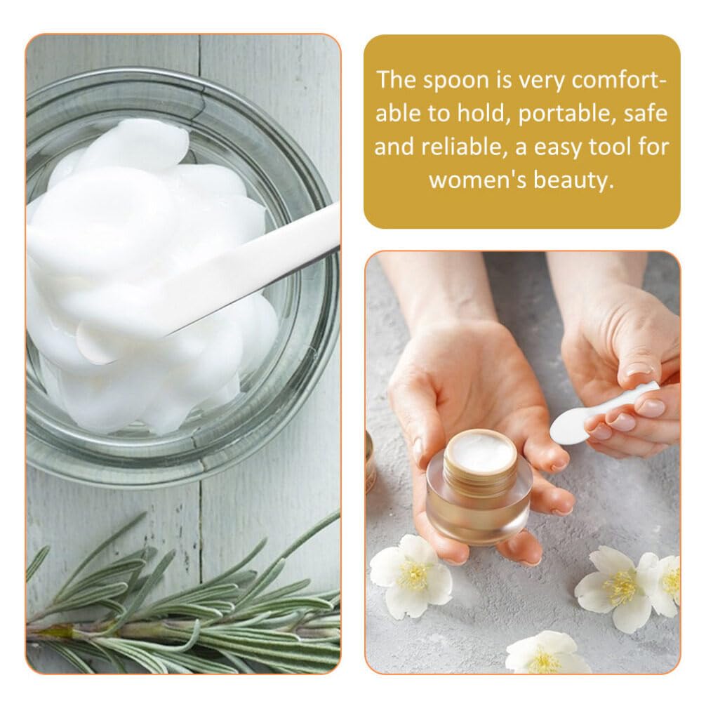 Healifty Stainless Steel Eye Cream Spoon Set - 2Pcs Reusable Skincare Spatula for Creams Lotions and Moisturizers Mini Metal Applicator for Face Care