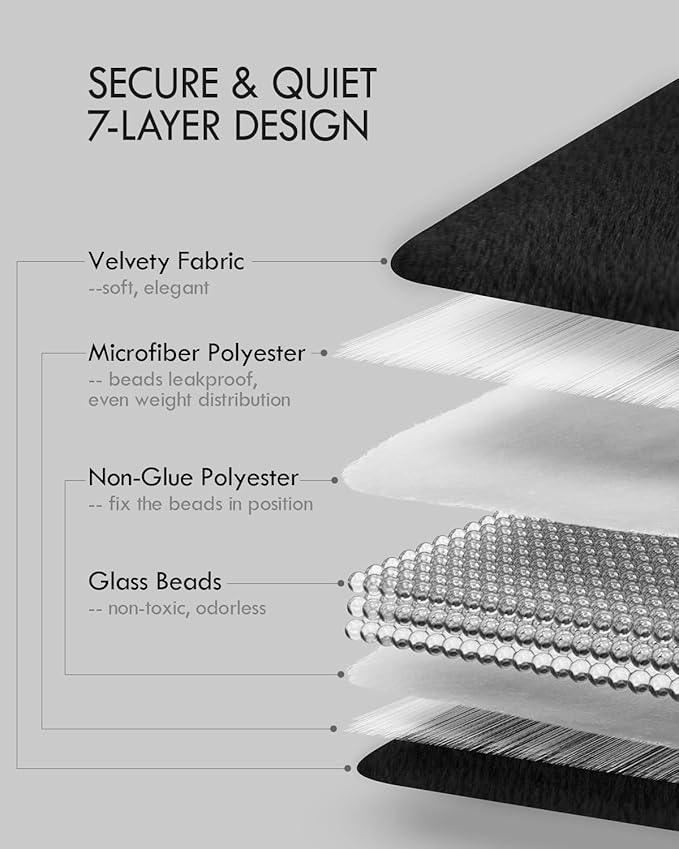 Kaisa Weighted Blanket for Adults (7 lbs, 41" x 53"),Soft Weighted Lap Blanket Machine Washable, Small Heavy Blankets with Glass Beads for Travel & Sleep,Black