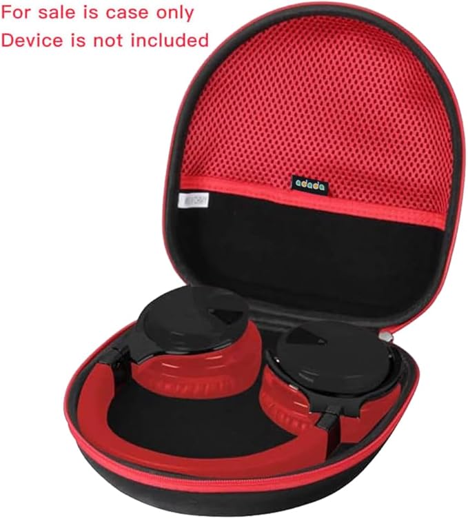 Adada Hard Travel Case for Silensys / PurelySound / MOVSSOU / COWIN / Tapela / Audonia E7 Active Noise Cancelling Bluetooth Headphones (Black+Red)
