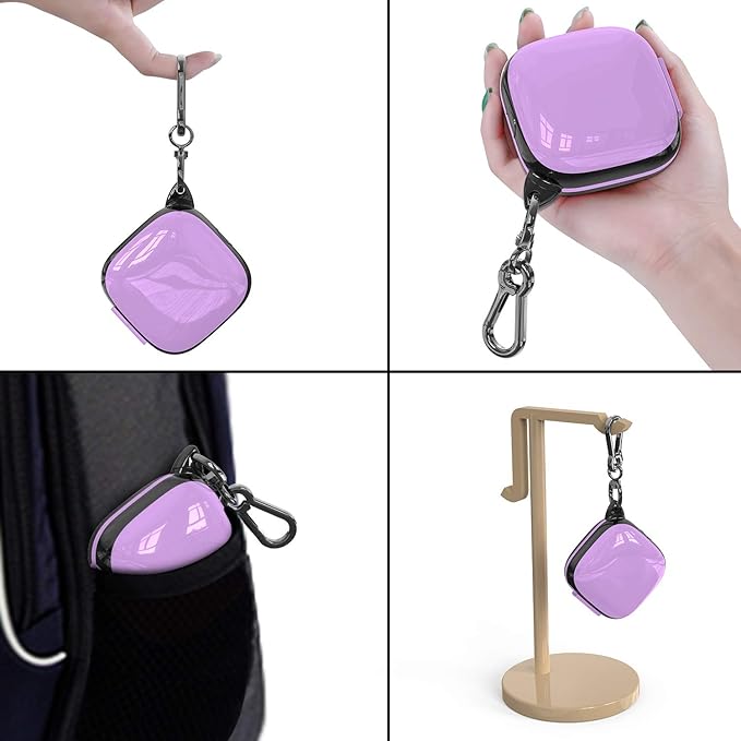 Compatible Powerbeats Pro Case Cover, Full Protective Shockproof Anti-Slip Silicone Case for Beats Powerbeats Pro 2019 (Black Edge+Light Purple)