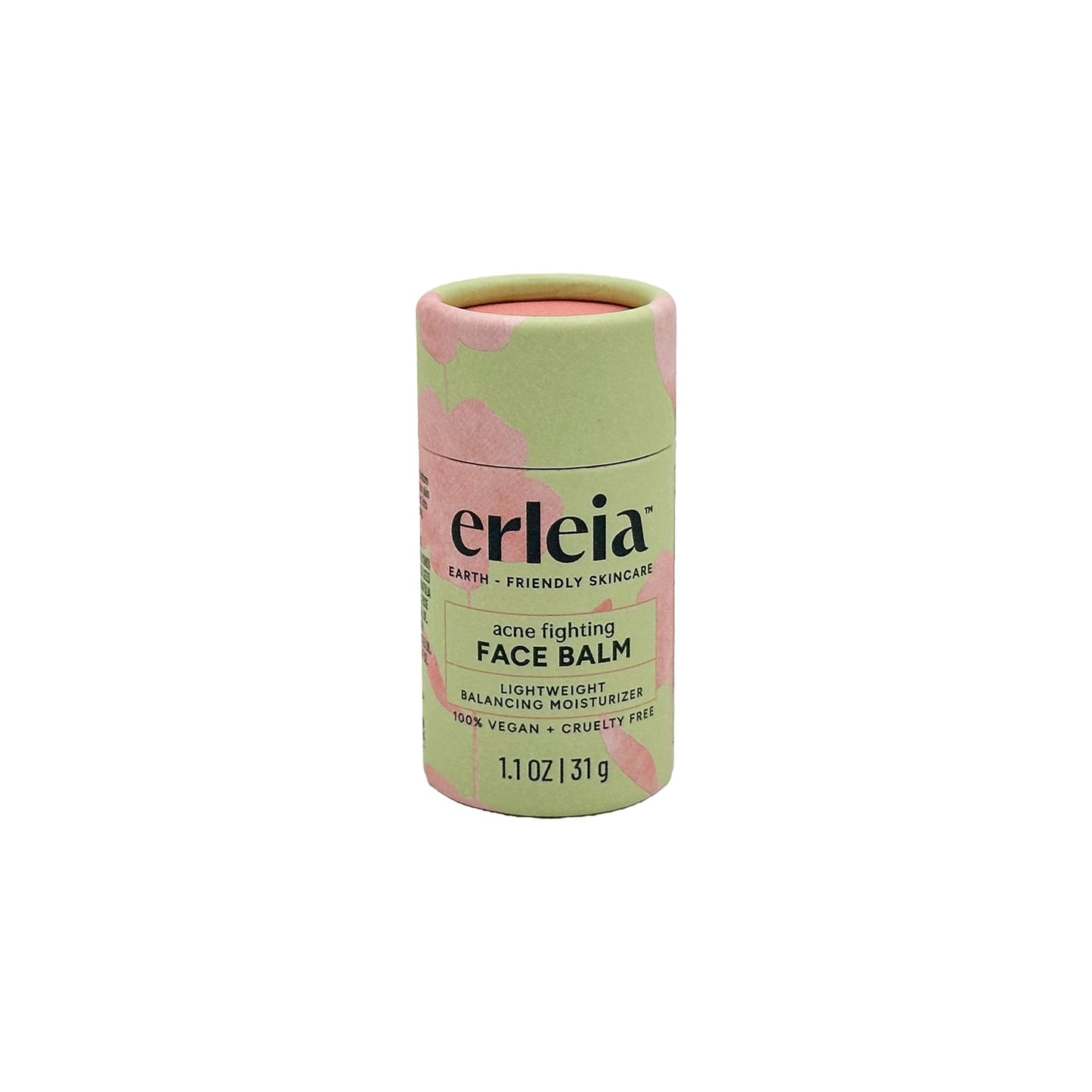 Erleia Face Balm - Solid Facial Moisturizer for Acne, Vegan, Cruelty-Free, Travel-Friendly, Plastic-Free, Sustainably-Sourced Ingredients