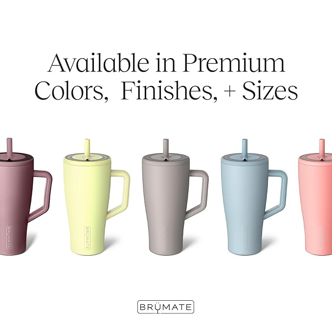 BrüMate Era 30 oz Tumbler with Handle and Straw | 100% Leakproof Insulated Tumbler with Lid and Flexible SoftSip Straw | Made of Stainless Steel | Cup Holder Friendly Base | 30oz (Dark Aura)