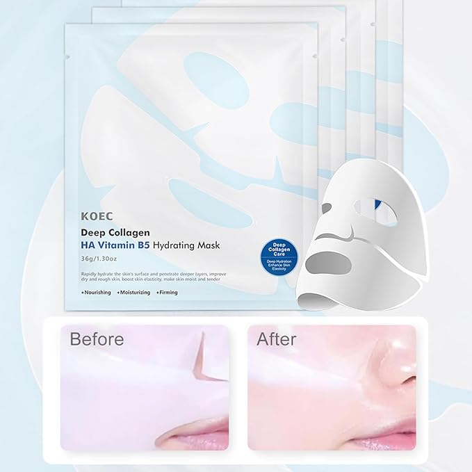 Collagen Face Mask, Bio-Collagen Deep Hydrating Overnight Mask with Hyaluronic Acid, Anti Wrinkle Lifting Mask for All Skin Types, Anti Aging Facial Mask,Pore-Minimizing,Firming&Elasticity