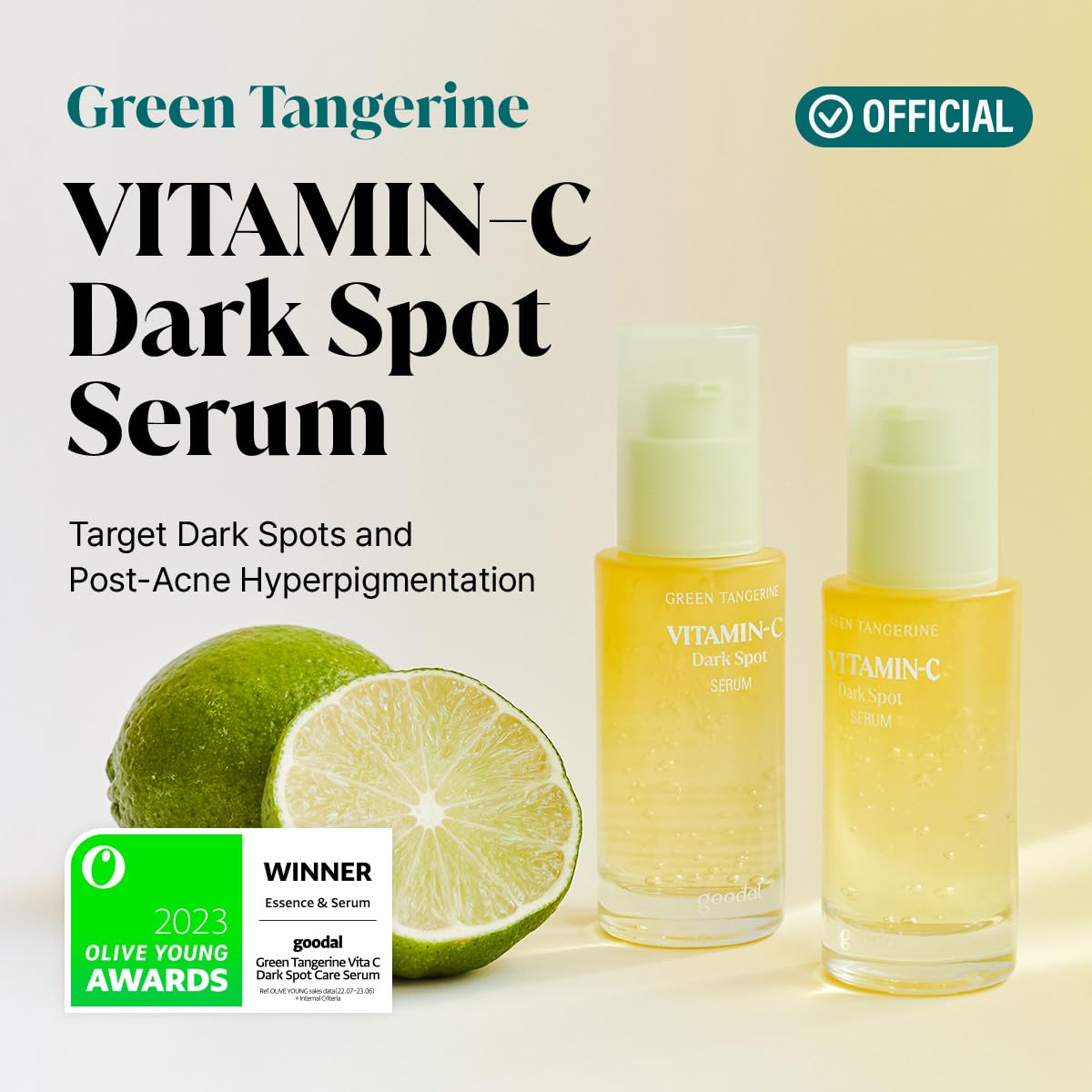 GOODAL Green Tangerine Vitamin C Serum - Advanced Version (2.02 Fl Oz (Pack of 2, Refill Included))
