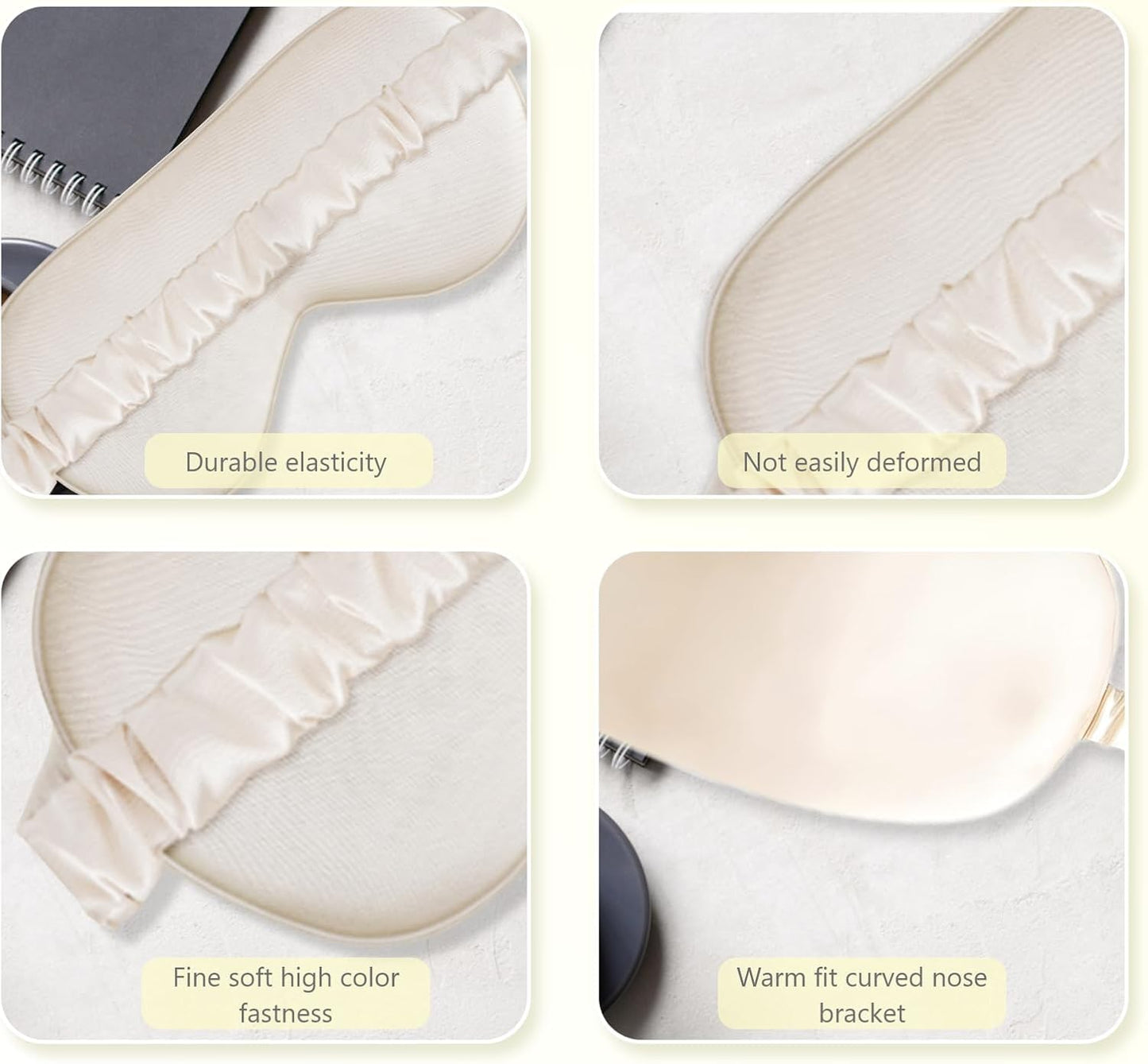 Nature Silk Sleep Eye Mask - Sleeping Mask for Women Men, Soft Pressureless Cooling Blackout Eye Covers for Sleeping, Light Blocking Eye Cover, Ideal Birthday Gift with Gift Package