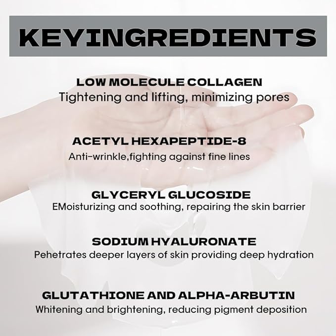 Collagen Face Mask Hydrating Overnight Collagen Face Mask (6 pcs/1 Box) Deep Collagen Anti Wrinkle Lifting Mask - Pure Collagen Films for Improve Elasticity Firming And Moisturizing