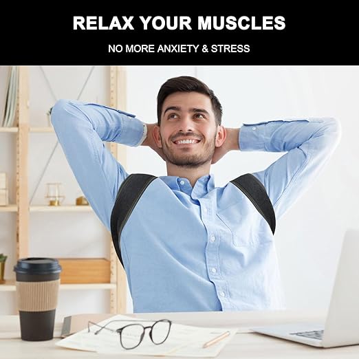 Back Brace Posture Corrector for Men and Women - Improve Posture, Lower Back and Waist Pain, Full Lumbar Support, Shoulder and Neck Stretcher, Adjustable Straps and Breathable Material XL(37''-42'')