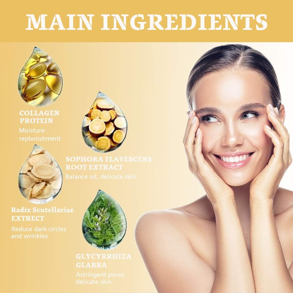 NIYET 30 Pairs Under Eye Collagen Patches, Gold Moisturizing Under Eye Mask, Under Eye Gel Pads for dark circles and puffiness