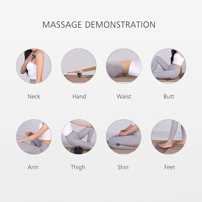 2" Mini Massage Ball, 5 Speeds Vibrating Massage Roller Ball for Palm, Hand, Foot, Leg, Neck, Back, Trigger Point Muscle Therapy Ball for Myofascial Release, Plantar Fasciitis Relief, Gray