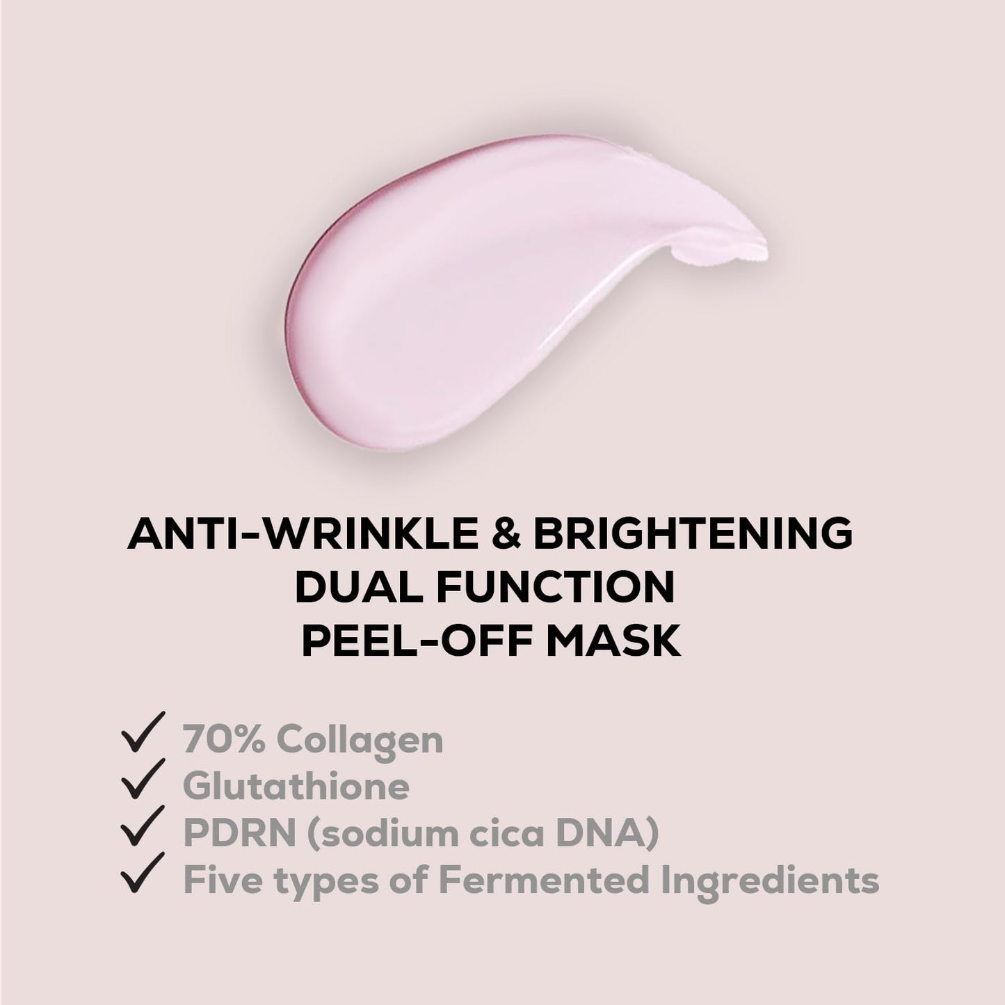 ABEREDE Collagen 70 PDRN Glow Mask 2.82 fl.oz, Korean Peel-Off Mask for Firming, Glass Skin, Glutathione, Cica PDRN, Slow-Aging, Hydrating, Vegan K-Beauty Skin Care