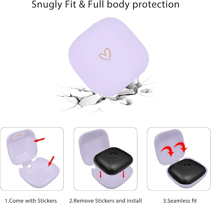 Compatible with Powerbeats Pro, Soft Silicone Case with Gold Heart Pattern for Powerbeats Pro Case with Cute Butterfly Keychain for Girls Women (Purple)