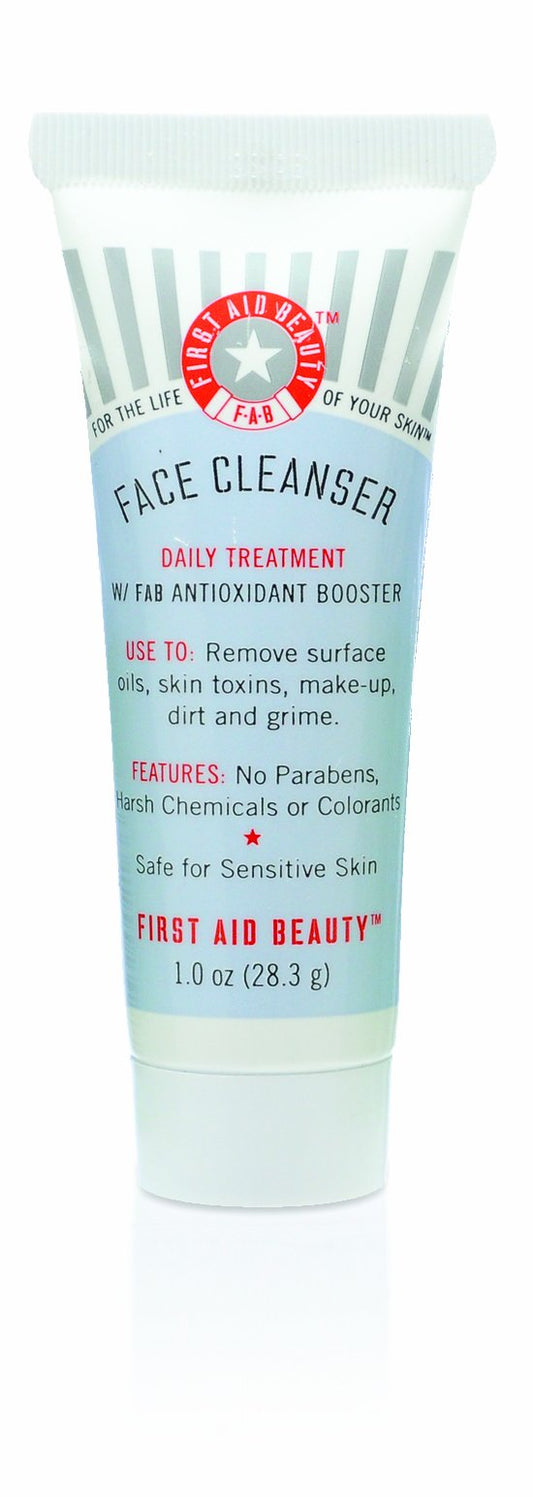 First Aid Beauty - Pure Skin Face Cleanser, Effectively Removes Makeup, Dirt, and Impurities, Gentle Cleanser Leaves Skin Soft & Supple, Safe for Sensitive Skin, Fragrance Free, 1 oz