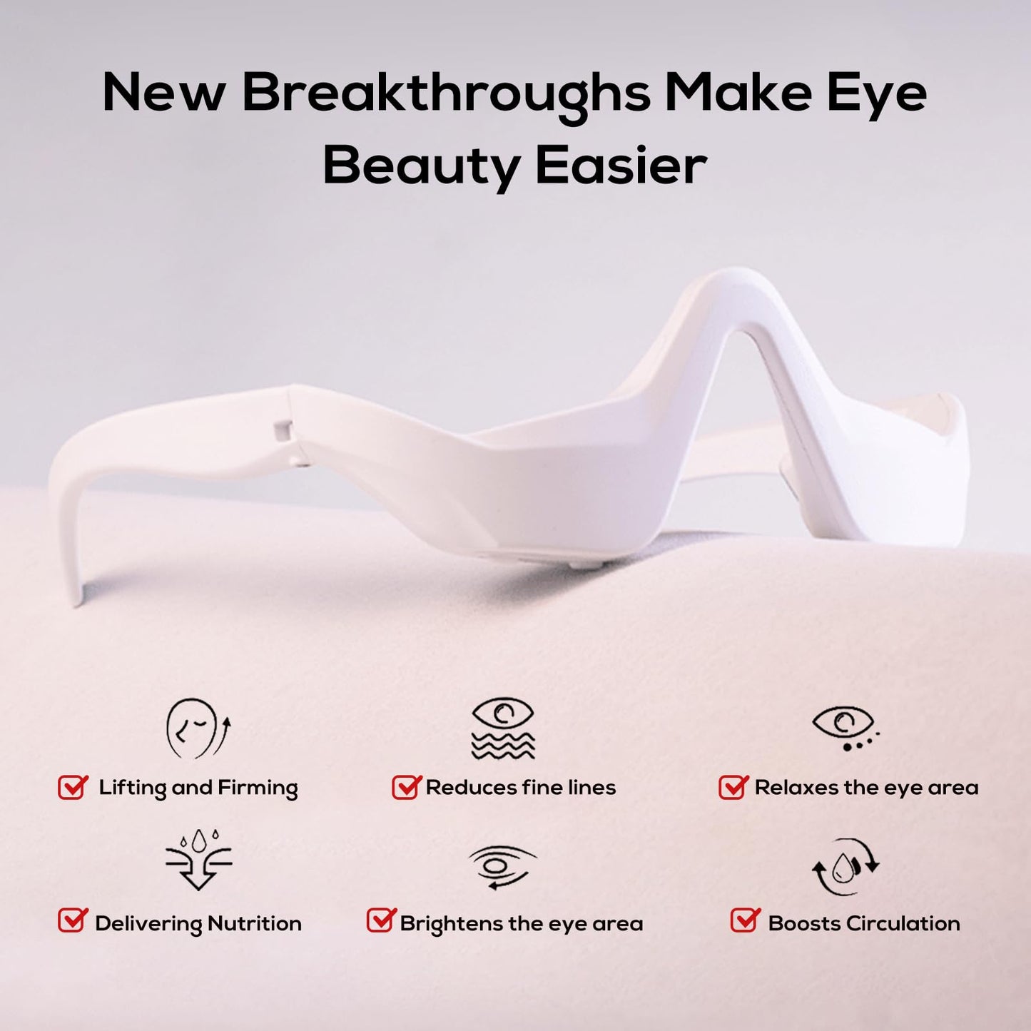 Under Eye Red Light Therapy Glasses - LED Eye Massager for Dark Circles, Puffiness, Wrinkles & Eye Strain Relief | Under Eye Red Light Therapy Device