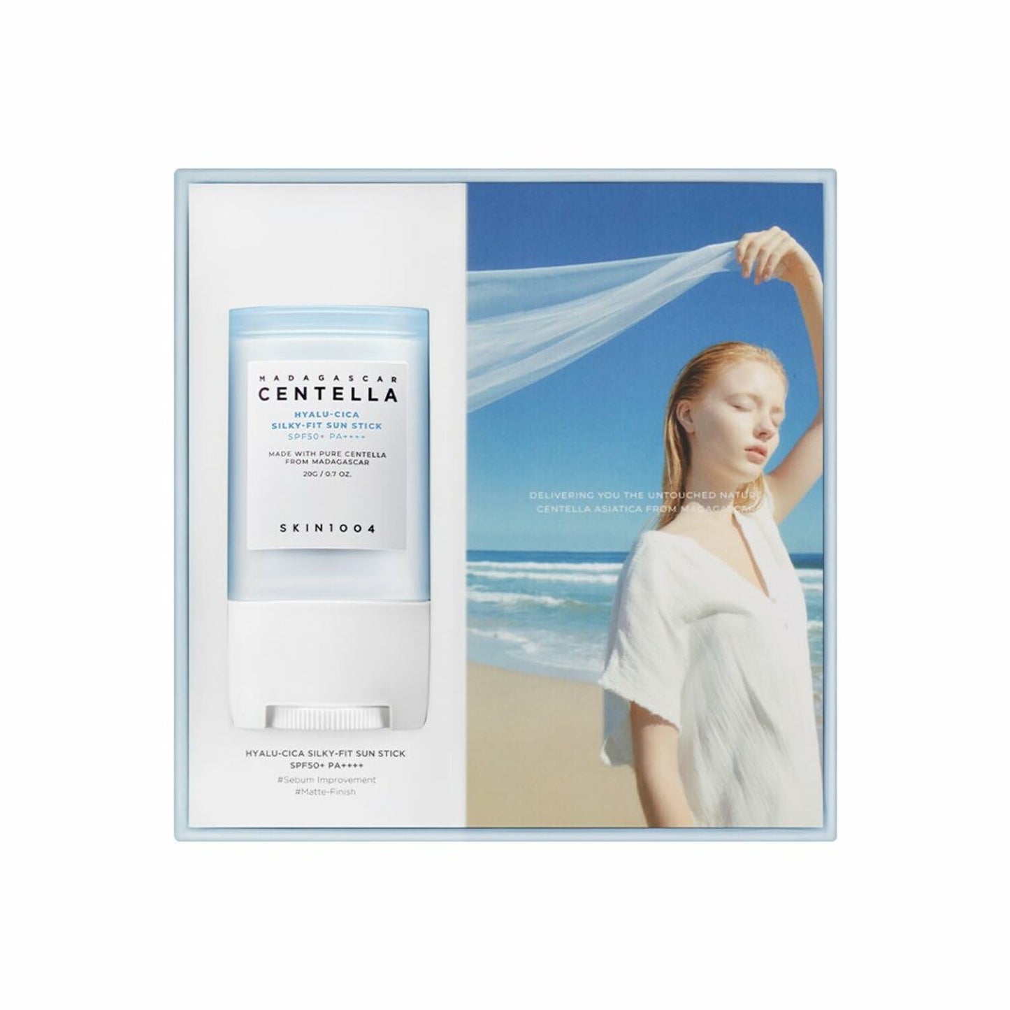 SKIN1004 SKIN 1004 - Hyalu Cica Sunsational Kit. Madagascar Centella Hyalu-Cica Silky-Fit Sun Stick X1 and Madagascar Centella Hyalu-Cica Water-Fit Sun Serum Mini X2 korean gift set