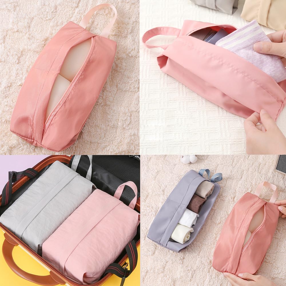 NentMent 3 Pack Travel Socks Organizer Bag with Zip Handle Compression Underwear Mini Storage Pack Pouch for Packing Cubes Suitcase Luggage Ties Panties Cosmetics Sundries Essentials Lingerie