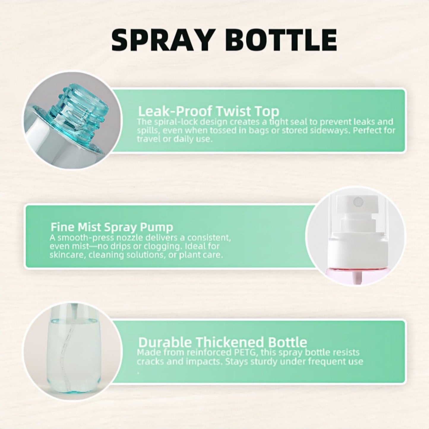 Vonpri Small Spray Bottle Travel Size 2oz/60ml with PVC Zip bag, Leak Proof Fine Mist Mini Empty Spray Bottles for Perfume Toners Rose Water (Blue Pink, 60ml 4Pack)