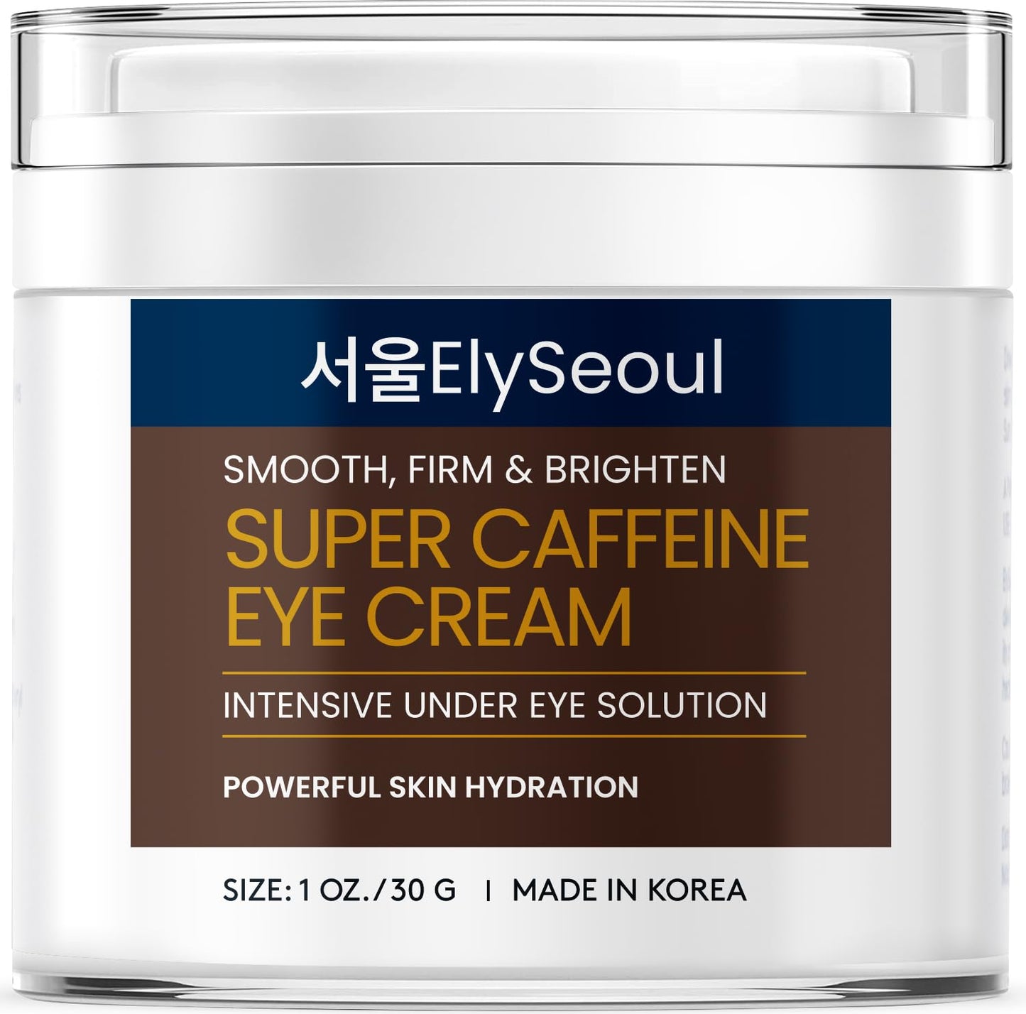 ElySeoul Korean Caffeine Collagen Eye Cream: Puffiness & Dark Circles Under Eye Treatment - Anti-Aging with Peptides & Hyaluronic Acid, 1 oz / 30g