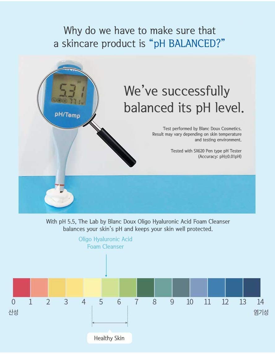 Blanc Doux Oligo Hyaluronic Acid Facial Daily Gentle Deep Foam Cleanser 4.05 Oz Sub-Acidic pH Soft Finish Hydrating Plant-Based Calming Face Wash Acne-Prone Dry Sensitive Skin VEGAN Korean Skincare