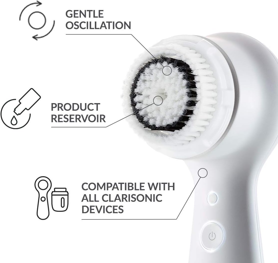 Clarisonic Delicate Facial Cleansing Brush Head Replacement Compatible with Mia 1, Mia 2, Mia Fit, Alpha Fit, Smart Profile Uplift and Alpha Fit X, 2 Count
