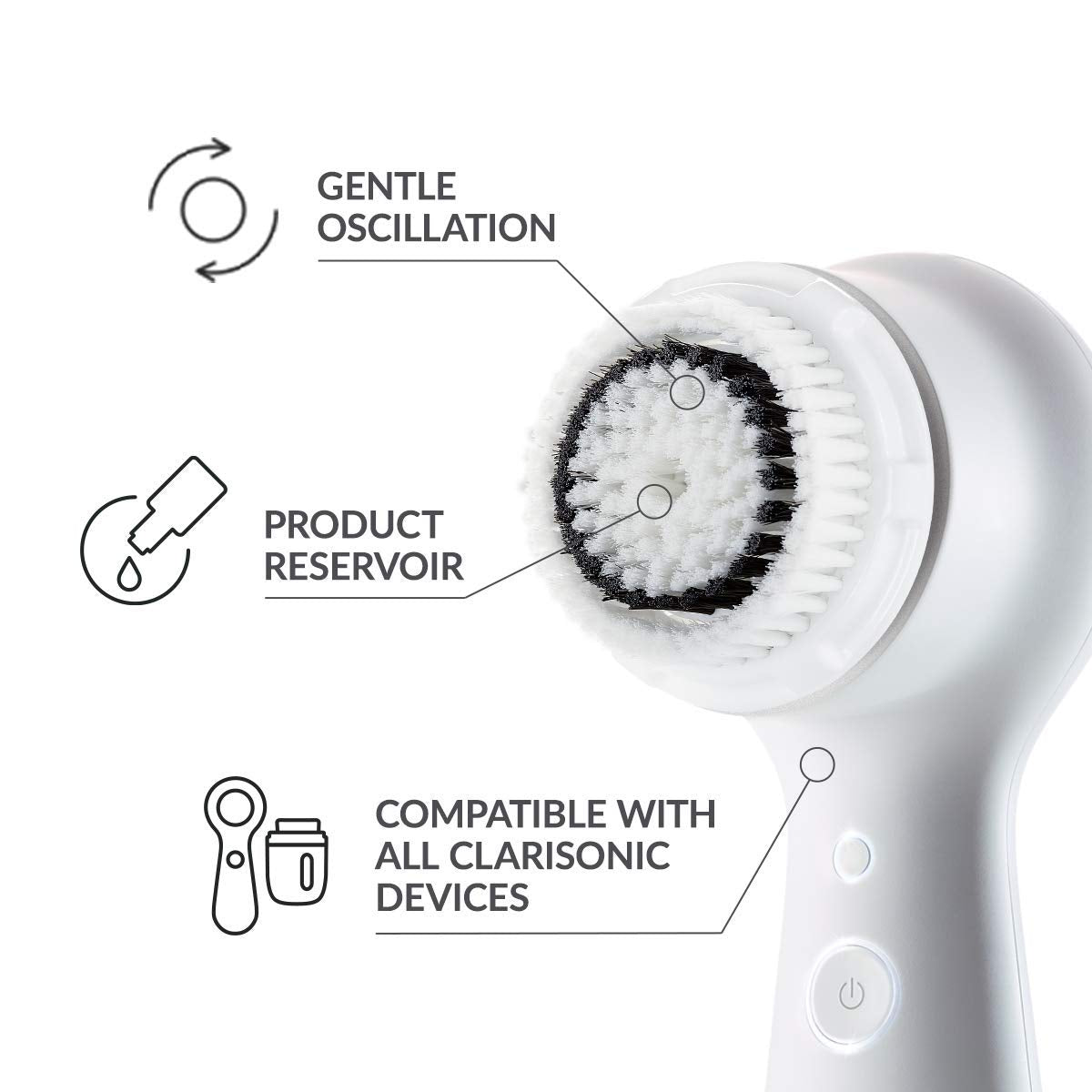 Clarisonic Delicate Facial Cleansing Brush Head Replacement Compatible with Mia 1, Mia 2, Mia Fit, Alpha Fit, Smart Profile Uplift and Alpha Fit X, 2 Count
