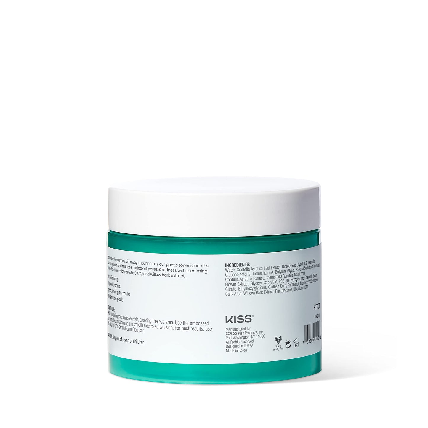 JOAH Heal Me CICA Face Toner Pads, Centella Asiatica for Soothing, Calming, Balancing Sensitive and Irritated Skin, Korean Skincare, Cruelty-Free pH 5.5, Hypoallergenic, 50 Pads