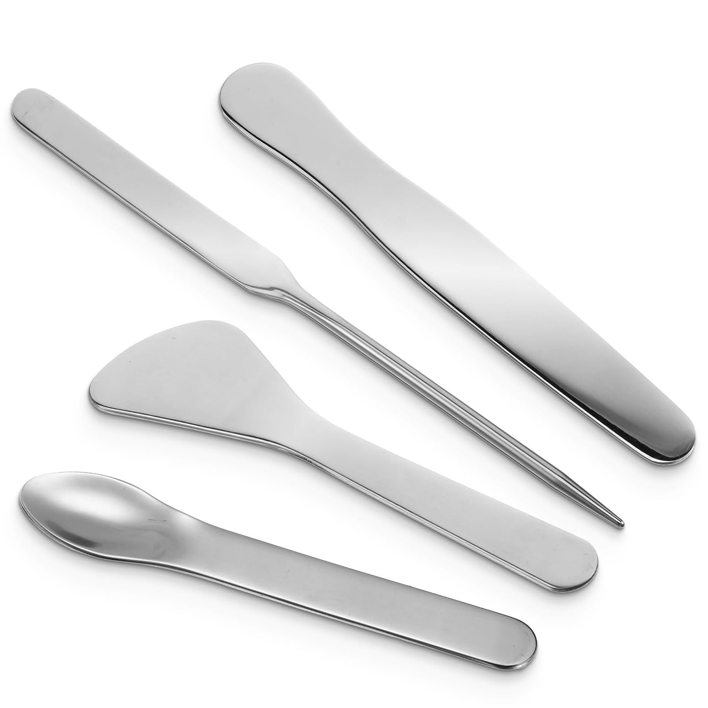 4PCS Stainless Steel Makeup Spatula Mini Metal Cosmetic Spatula Korean Skincare Spatula Multi-functional Beauty Spatula Tiny Facial Spatula Beauty Accessories for Personal Care Makeup Cosmetics Tools