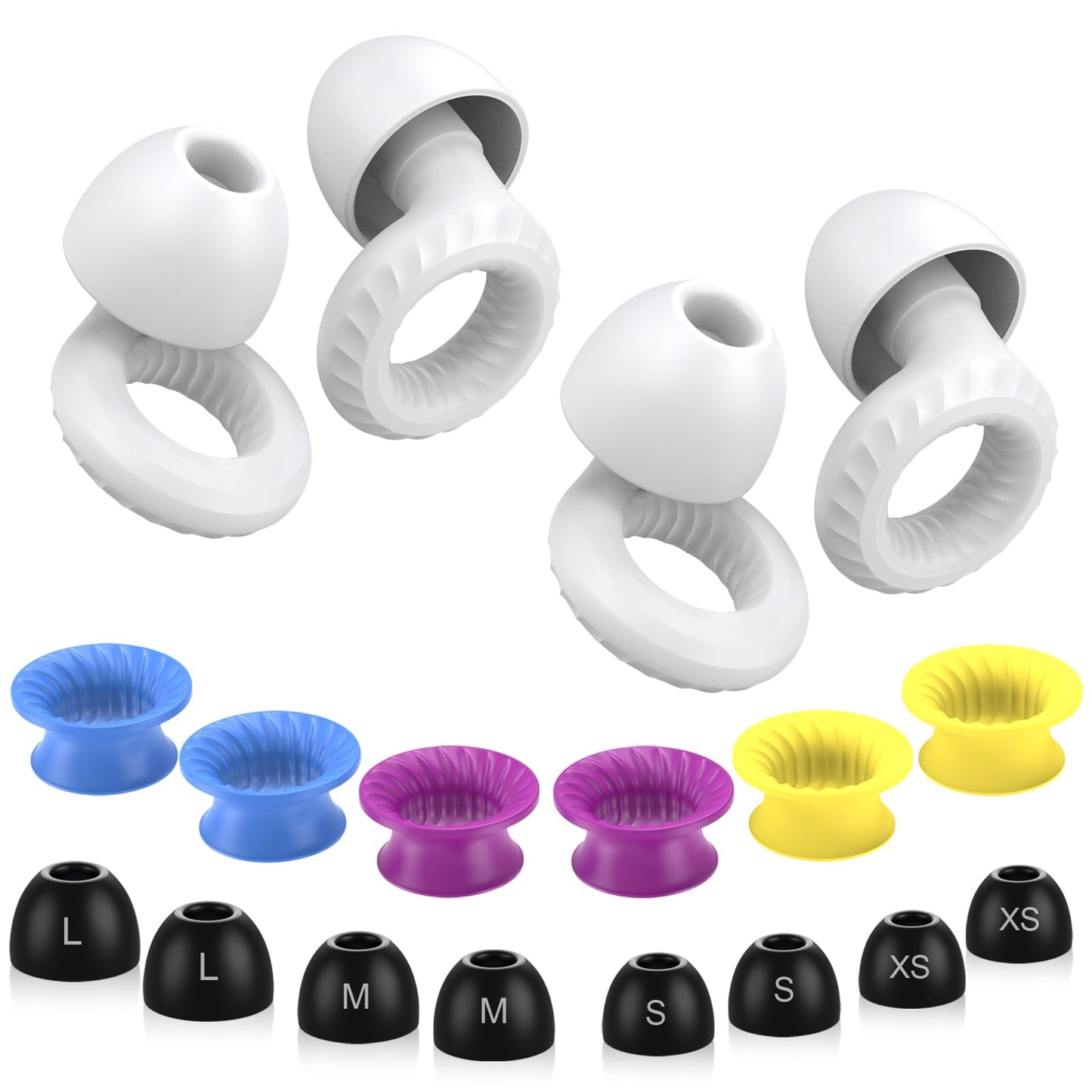 Ear Plugs for Sleeping Noise Cancelling -30dB, 2-Pack Reusable Soft Noise Reduction Ear Plugs for Sleep, Travel,Deep Focus, Hearing Protection,Concert with Carrying Case(White*2)