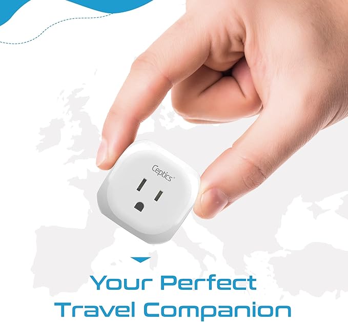 Ceptics Israel, Palestine Travel Plug Adapter - Type H - 5 Input with 20W PD-QC 3.1A Dual USB-C and USB - Light Weight - Perfect for Cell Phones, Laptops, Camera Chargers and More (PTU-14), White