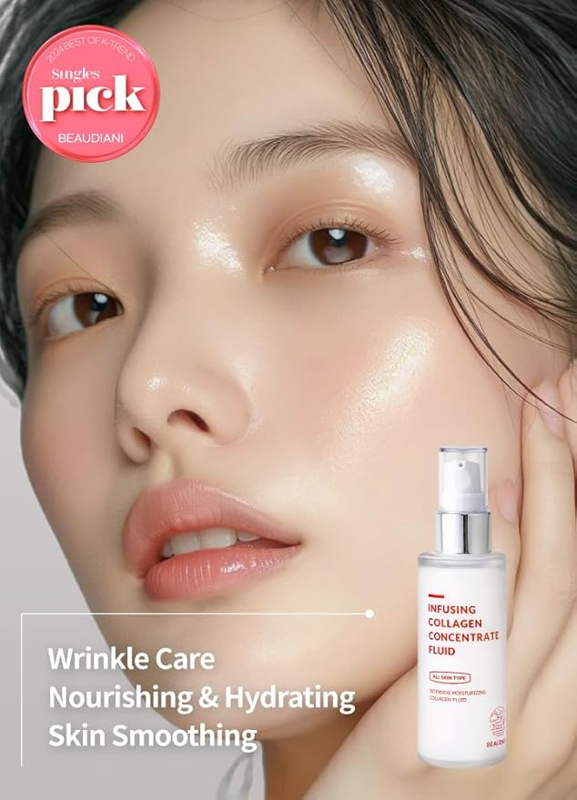 BEAUDIANI Infusing collagen concentrate fluid (1.69 fl. oz), firming lotion, collagen intensive care, anti-wrinkle, daily skincare, skin tightening, face moisturizer, nourishing, hydrating