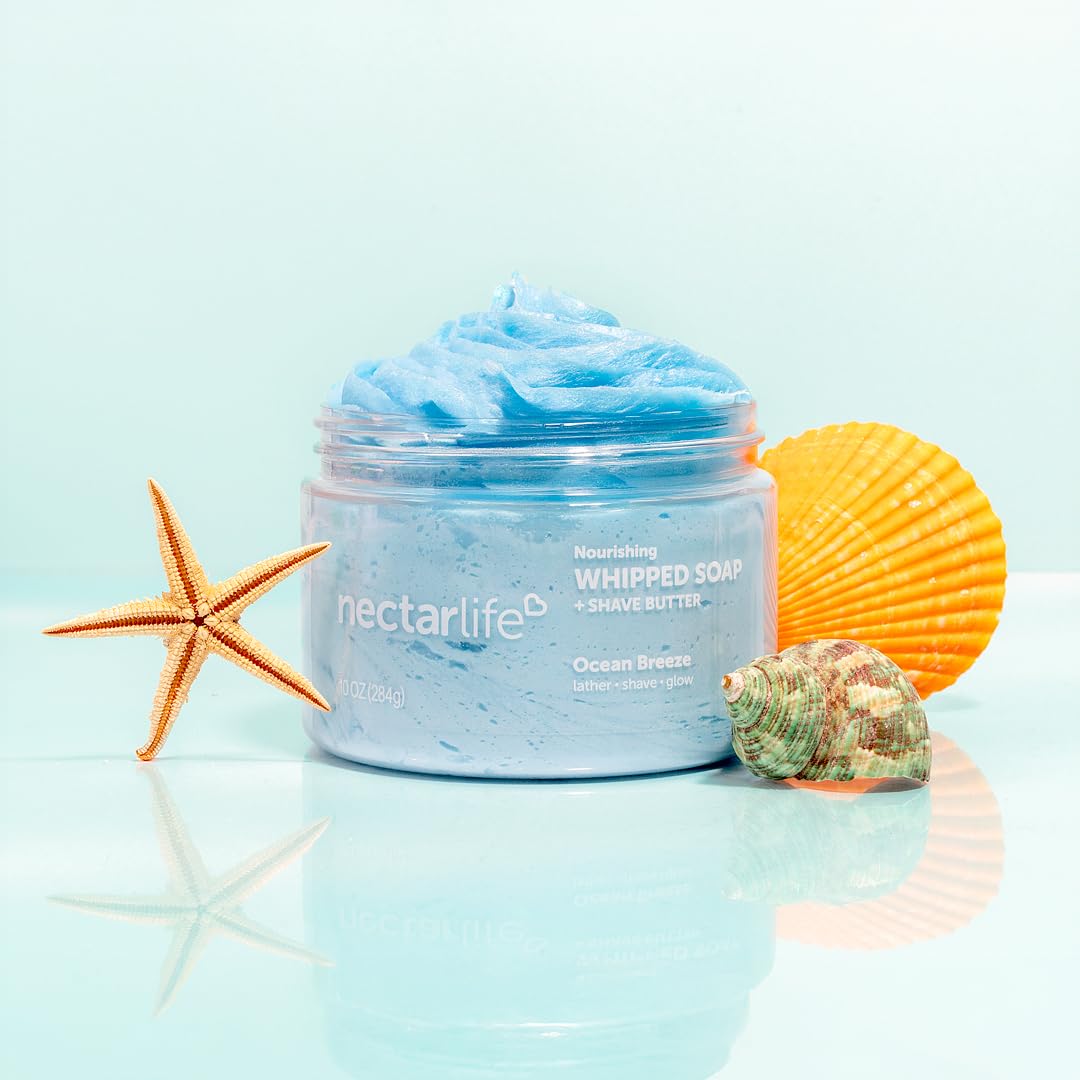 Nectar Life Whipped Soap and Shave Butter (10 Ounce, Ocean Breeze)