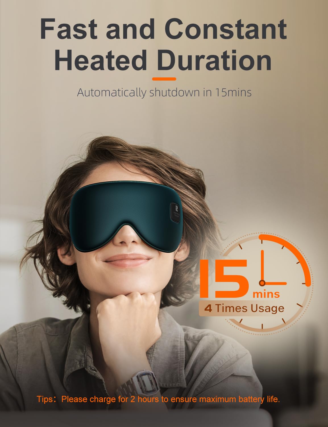 Silk Cordless Heated Eye Mask, Compress Heating Pad for Dry Eye Stye Eye Strain, Blackout Electric Warm Eye Mask for Airplane Sleeping for Travel, Idea for Women/Men (Silk-Green)