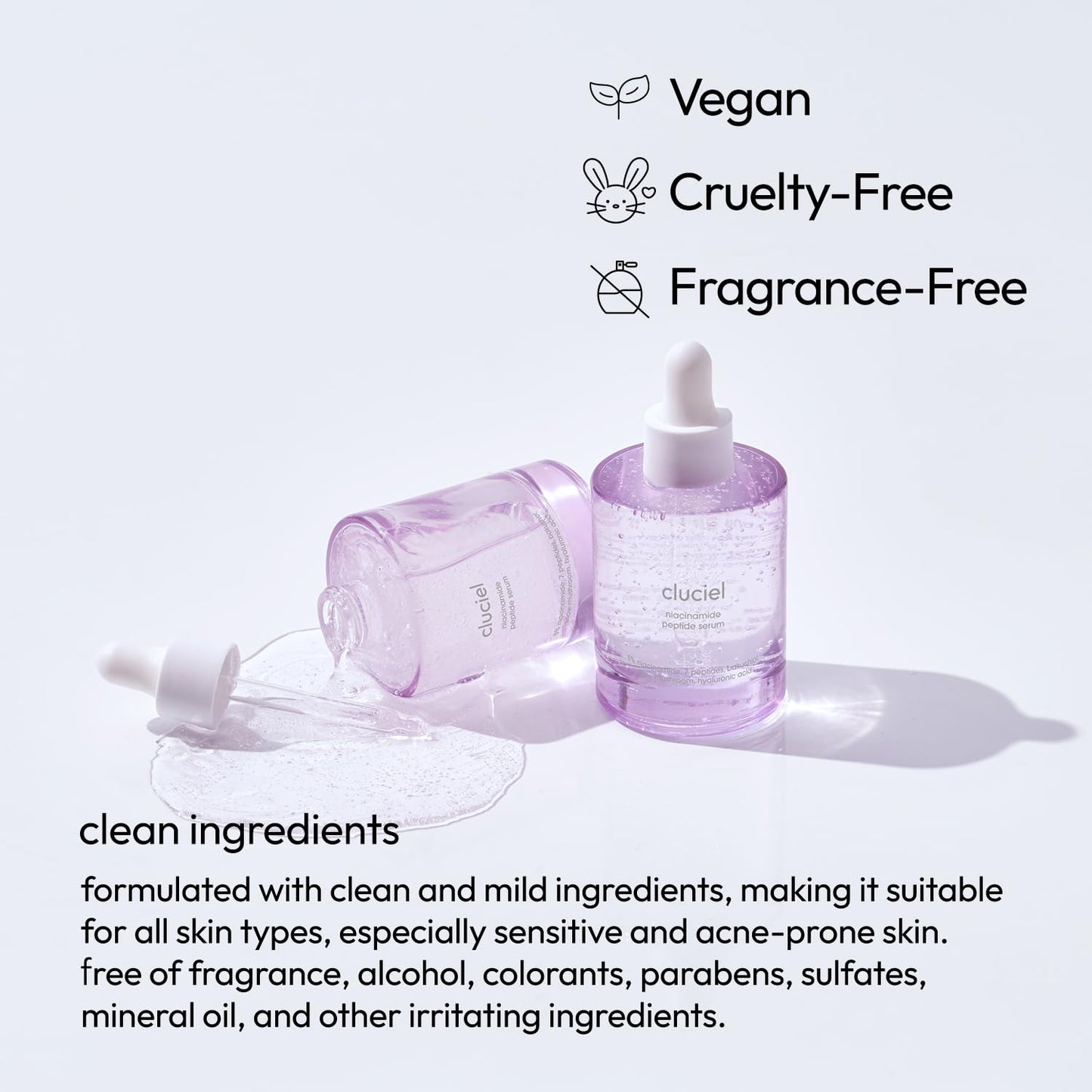 cluciel Niacinamide Peptide Serum I Repairing Serum, Targets Dullness, Dark Spots, Hyperpigmentation, Blemishes, Pore Care, Korean Glass skin (50ml / 1.69 fl.oz)