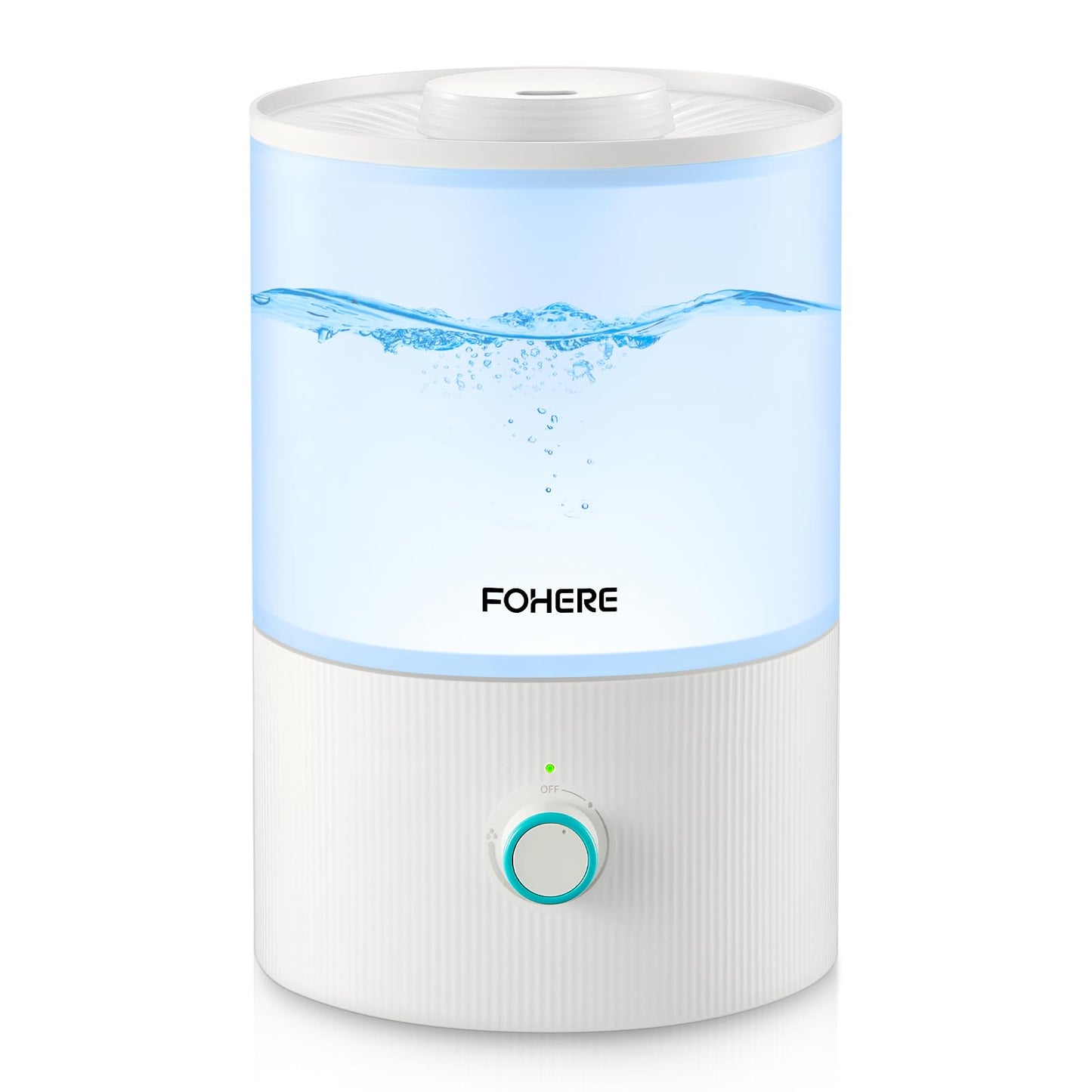 FOHERE Humidifiers for Bedroom, 3.2L Top Fill Cool Mist Ultrasonic Humidifier for Baby Rooms and Plants, 2-IN-1 Essential Oil Diffuser with 7-color Light and Auto Shut-off, BPA-Free, Quiet, White