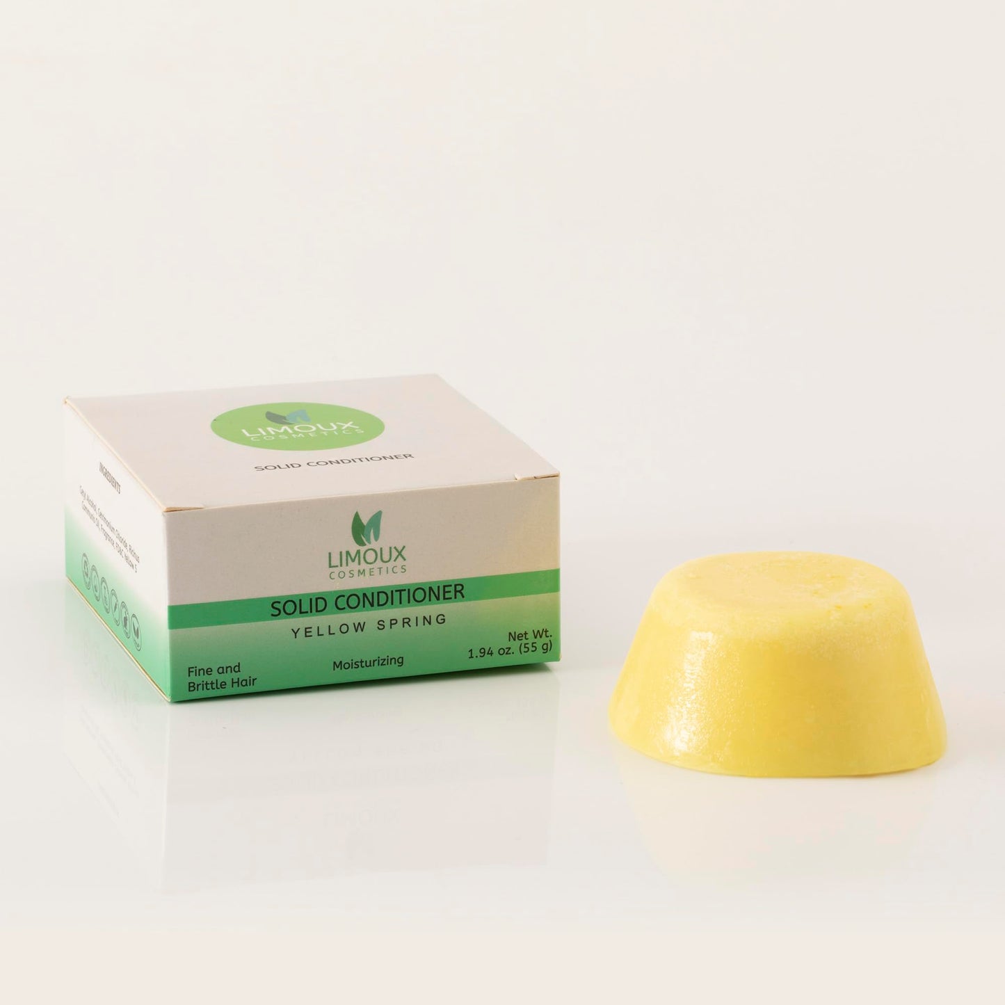 Limoux Cosmetics solid conditioner for fine & brittle hair -For Growth & frizz control- moisturizing, strengthening, softening-Paraben Free, Silicone Free, Cruelty free, Vegan, 50 uses, 1.94oz