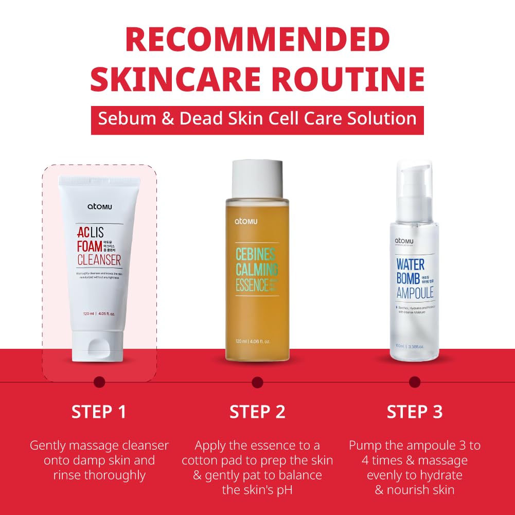 ATOMU Mildly alkaline oily acne sebum removal deep cleansing ACLIS foam cleanser, 4.05 fl.oz.