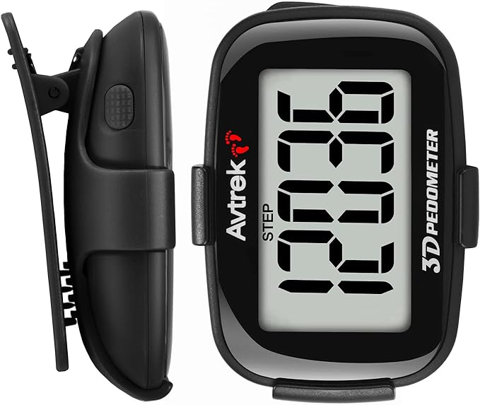 3D Step Counter Clip On with LED Backlight Pocket Pedometer for Walking Outdoor Activities Fitness Tracker Without Smartphone