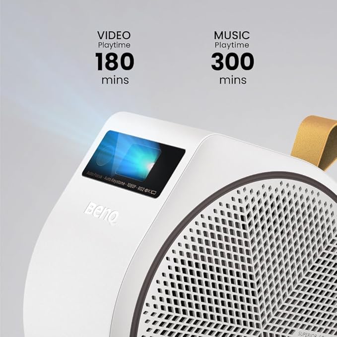 BenQ GV31 | 1080p LED Portable Ceiling Projector | Rotating Angle Projection | 16W 270˚ Bass Wireless Speaker | Android TV with Netflix | Chromecast & AirPlay | Autofocus & 1D Keystone | HDMI | USB-C