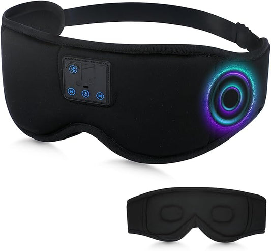 Aurya Sleep Mask with Bluetooth Headphones, 3D Eye Mask for Sleeping, 5.4 Wireless Sleeping Headphones with Ultra-Thin HD Stereo Speaker for Side Sleeper, Office Nap, Air Travel, Meditation