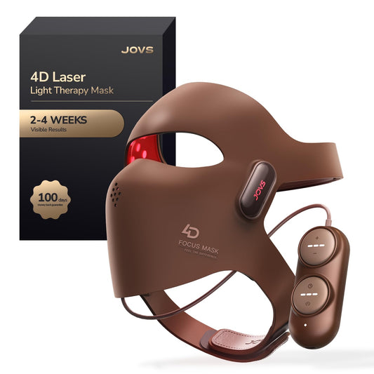JOVS 4D Laser Therapy Mask for Face, LED Red Light Therapy Face Mask with 4 Wavelengths for Deep Anti-Aging, Precision Anti-Wrinkle, Skin Firming & Radiant Glow, 6x More Powerful Than LED