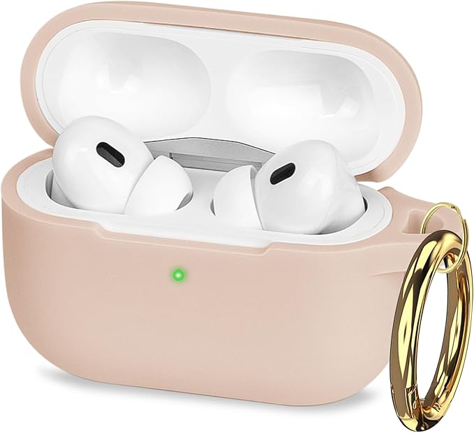 Case for Apple Airpods Pro 3 (2025) - VOTILE Airpods Pro 3 Cases Cover Women Silicone iPods Pro 3 Earbuds Wireless Accessorie Charging Cases Girl Keychain for Airpod iPods Pro 3 Generation - Tea