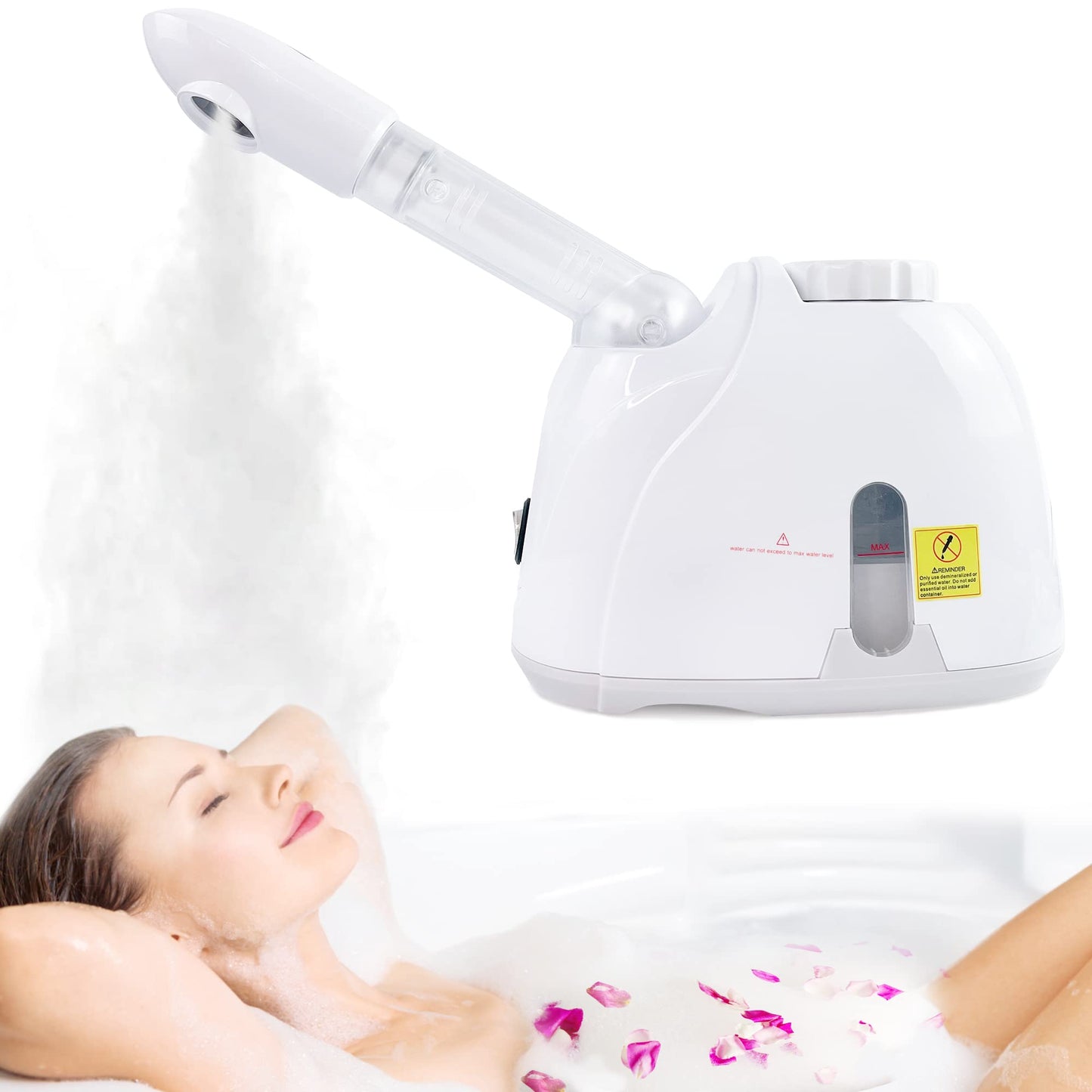 Facial Mist Steamer,YOKYAK Facial Steamers with 360° Rotatable Sprayer, Face Steamer for Facial Deep Cleaning, Hot Mist Humidifier Steam for Face Spa Sinuses Moisturizing, Homeuse or Salon