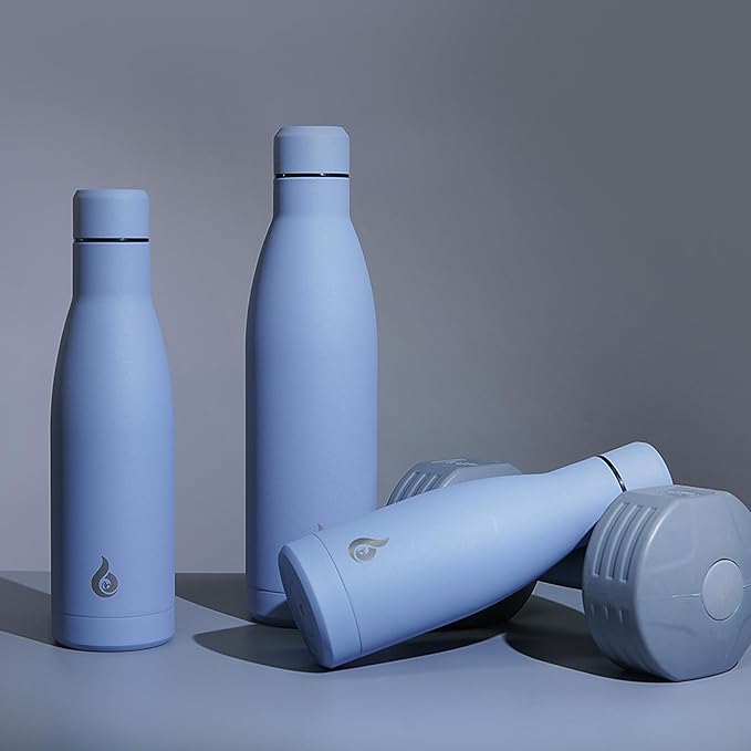 BJPKPK 25oz Insulated Stainless Steel Water Bottles Reusable Metal Travel Sports Water Bottle Keep Cold and Hot,Mist Grey