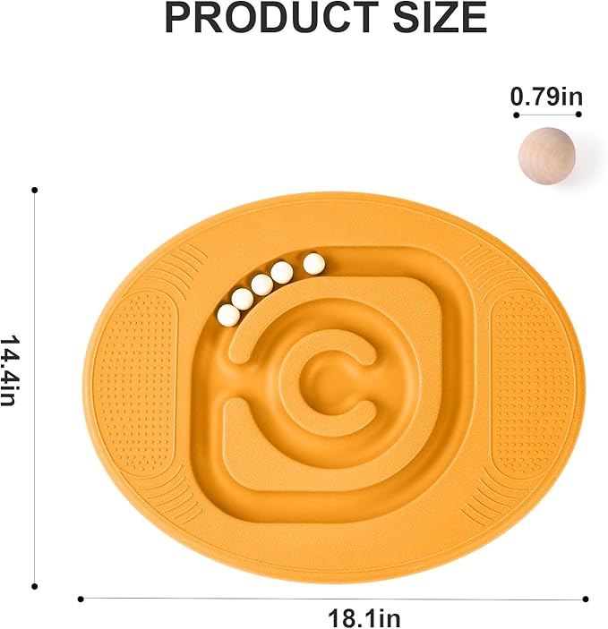 Kids Maze Balance Board - Wobble Trainer for Ski Surf Snowboard, Non-Slip Sensory Rocker Ages 3-12, Core Therapy & Skate Prep