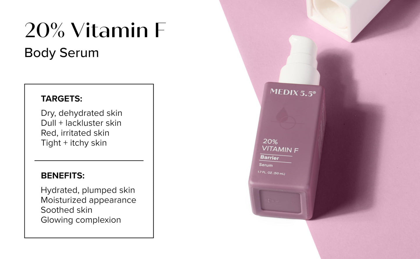 MEDIX Body & Face Moisturizer 20% Vitamin F Oil Body Booster & Face Serum | Concentrated Vitamin F + Vitamin E Oil Skin Care Super Serum For Crepey Skin & Protecting Skin Barrier, 2-Pack