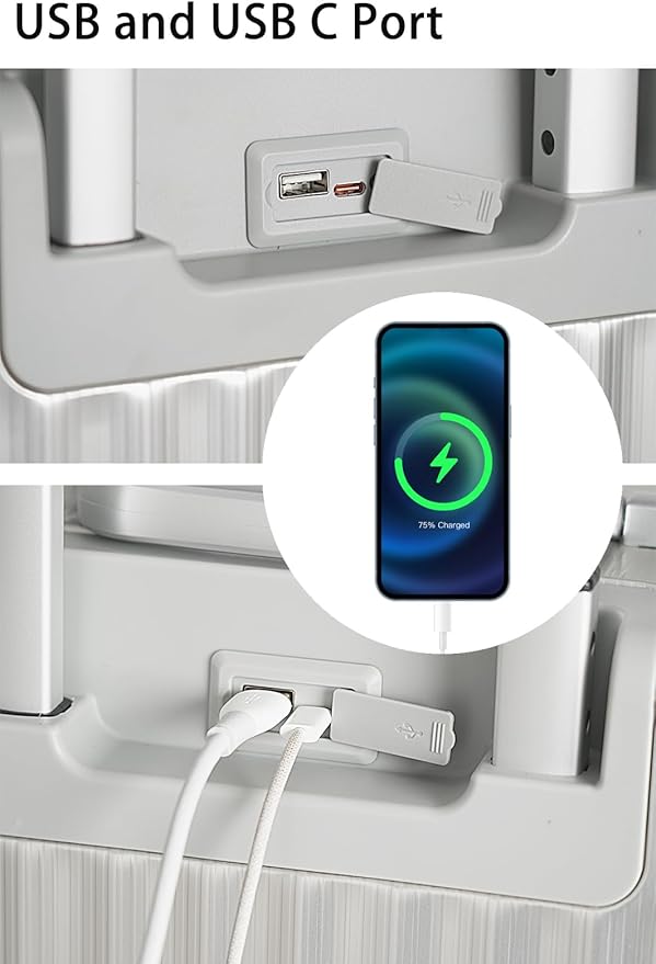 Carry-on Luggage: Silver 20 inch Aluminum-Made Hardshell Suitcase with Spinner Wheels - Zipperless - USB-C Port - TSA Locks - Weekend Getaways International travel Business