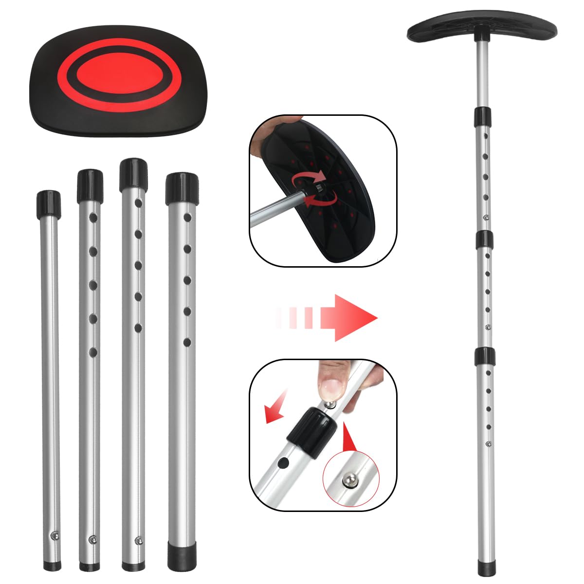 LOVACE Golf Travel Bag Support System, Golf Club Travel Protection Kit (Red)