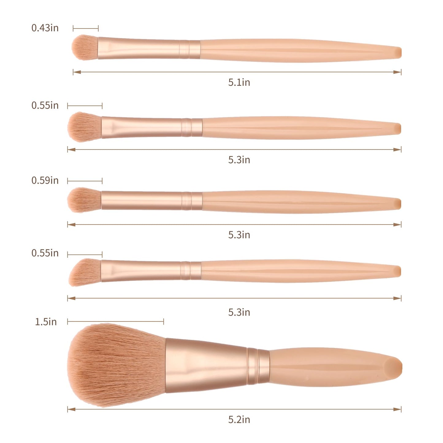 IRYCSSCE Travel Makeup Brush Set, travel make up brushes sets mini eye shadow kits small size eyeshadow case eyes makup brushed makeuo soft brushs basic cosmetic profesional tools (Apricot)