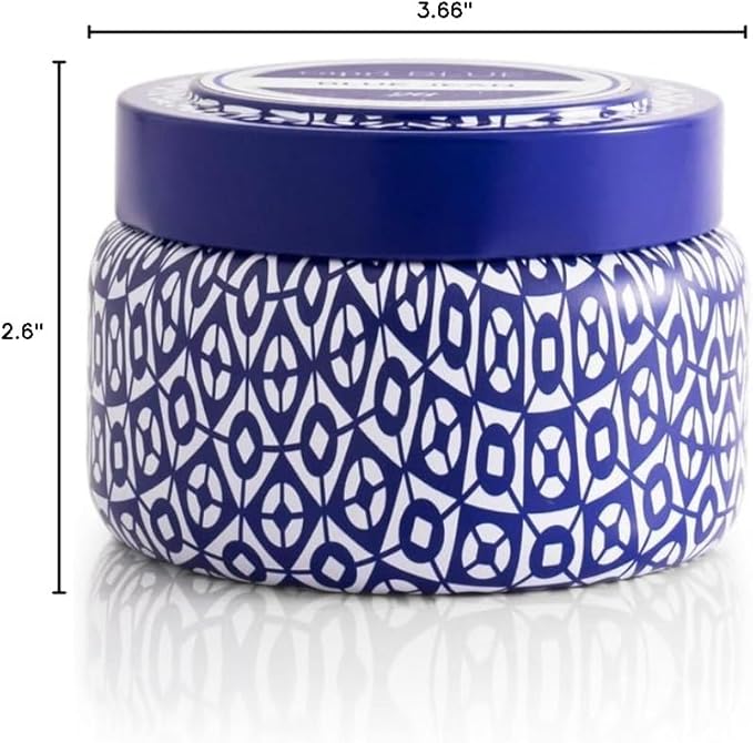 Capri Blue Printed Travel Tin Jar Candle - Luxury Tropical Scented Candles for Home - Long Lasting Soy Wax Blend - Decorative Jar for Home Decor Gift (Honeydew Crush, 8.5 oz)