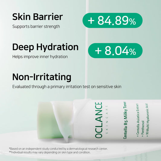 Centella B5 Milky Toner for Hydrating, Soothing, Skin Barrier Support with Niacinamide, Panthenol, Centella, Sensitive Skin, Fragrance-Free, Korean Skin Care, 150ml / 5.07 fl.oz.